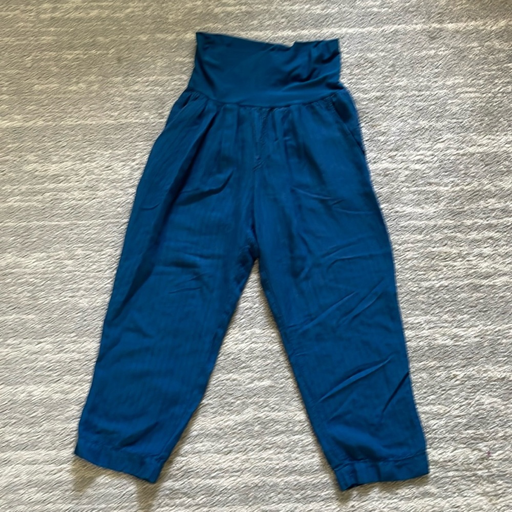 Anthropologie Hei Hei XS cropped rayon/linen pant blue